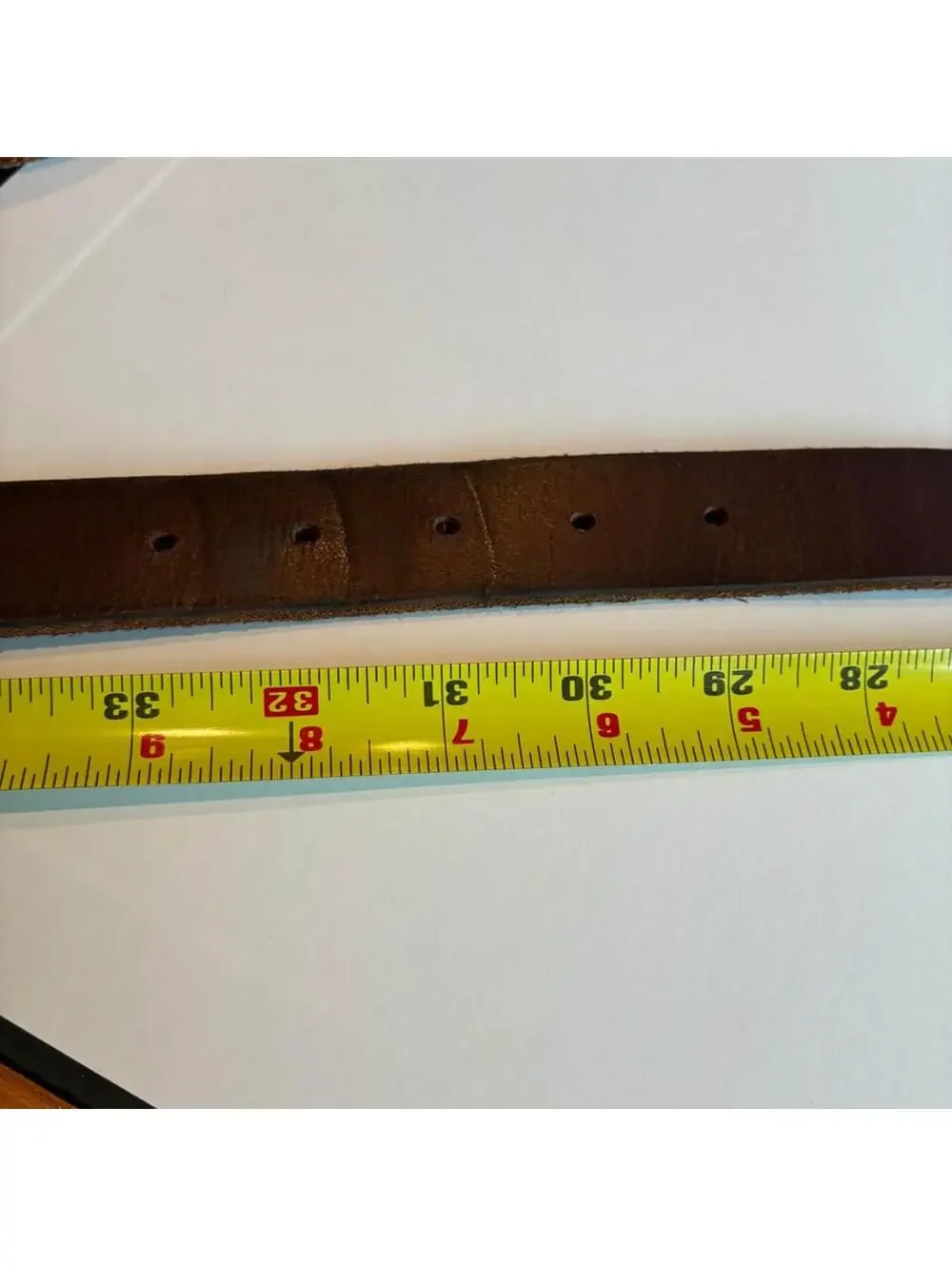 Levi’s Genuine Leather Belt Brown Brass Buckle Size 31 Vintage Distressed Casual